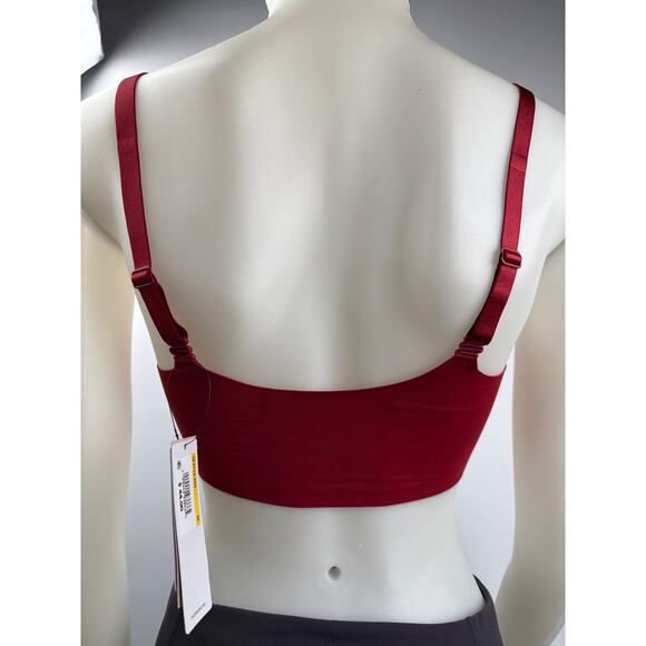 Calvin Klein Bralette Invisibles Womens Medium Red Triangle Lined QF5753 - Picture 3 of 6